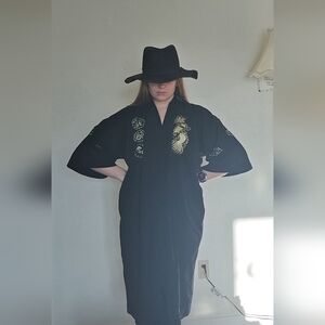 SOLD Black Kimono with Gold Embroidery